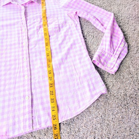 Purple J. Crew Gingham Boy Fit Shirt - Picture 4 of 6